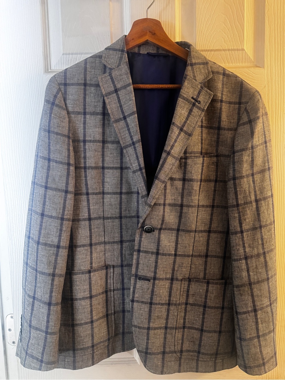 Ben Sherman Gray Blazer with Navy Windowpane